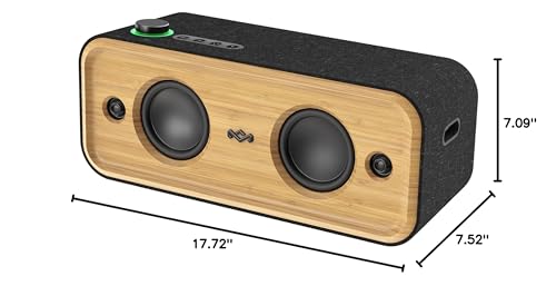 House of Marley Get Together 2: Portable Speaker with Wireless Bluetooth Connectivity, 20 Hours of Playtime and Sustainable Materials, IP65 Dust and Water Resistance, Signature Black