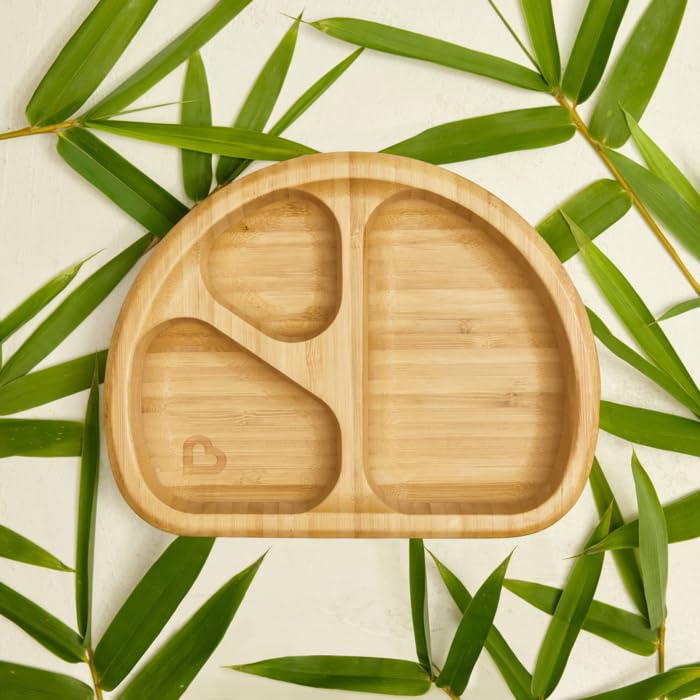 Munchkin® Bambou™ Divided Suction Plate - Eco-Friendly Bamboo Dinnerware for Babies and Toddlers