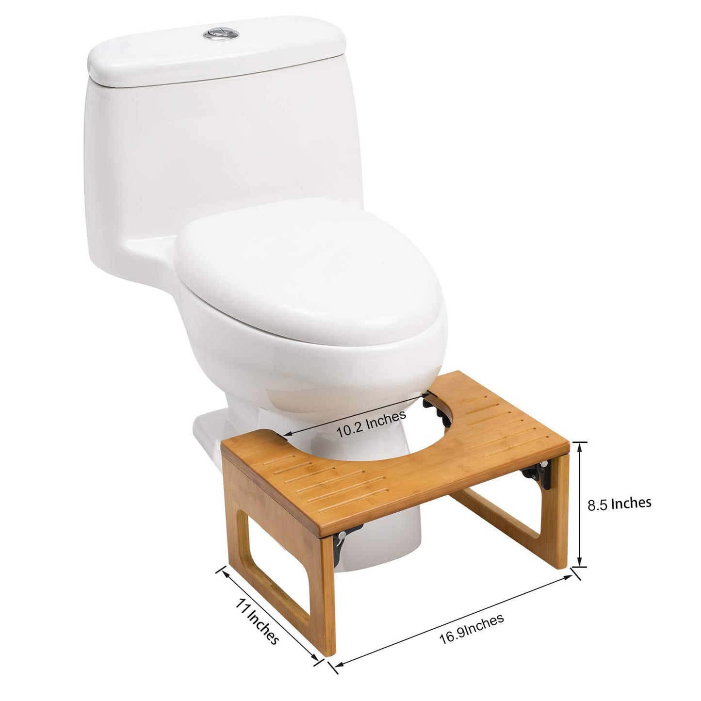 AmazerBath 7 Inches Bamboo Toilet Stool Squat for Adults, Collapsible Poop Stool for Bathroom...