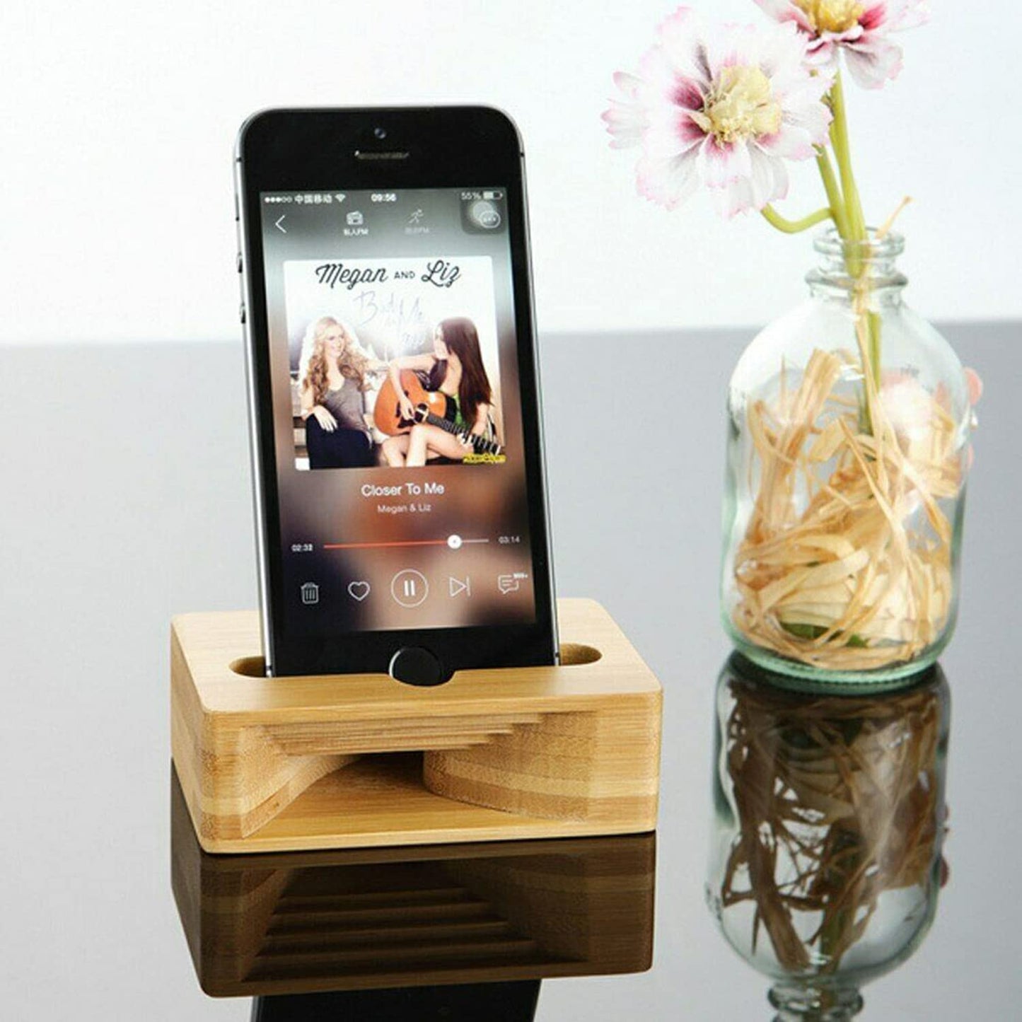 Wooden Cellphone Amplifier Stand | Universal Smart Phone Amplifier Dock | Bamboo Wooden Amplifier for Desk, Bed Stands, Kitchen