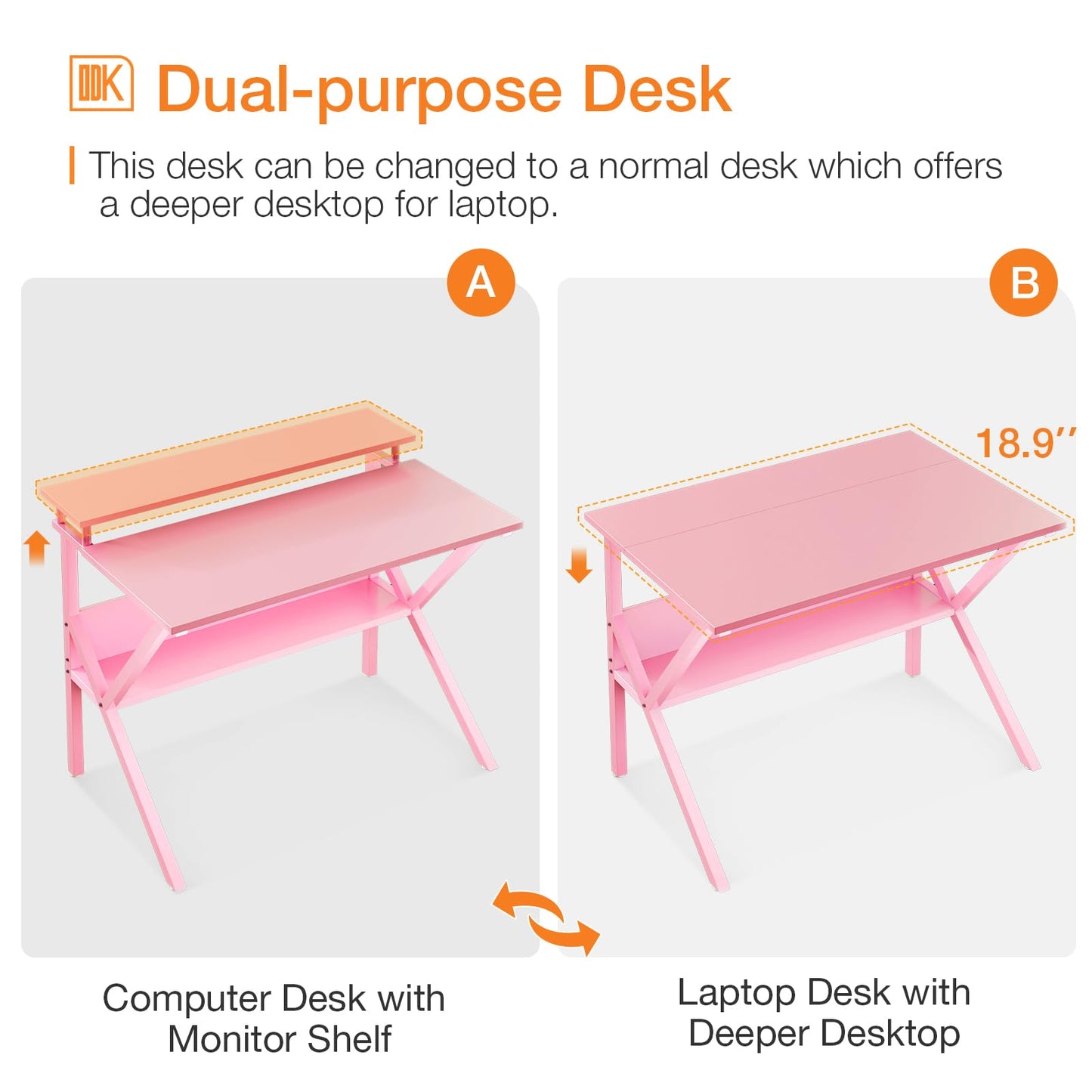 ODK Small Desk, 27.5 Inch Small Computer Desk for Small Spaces