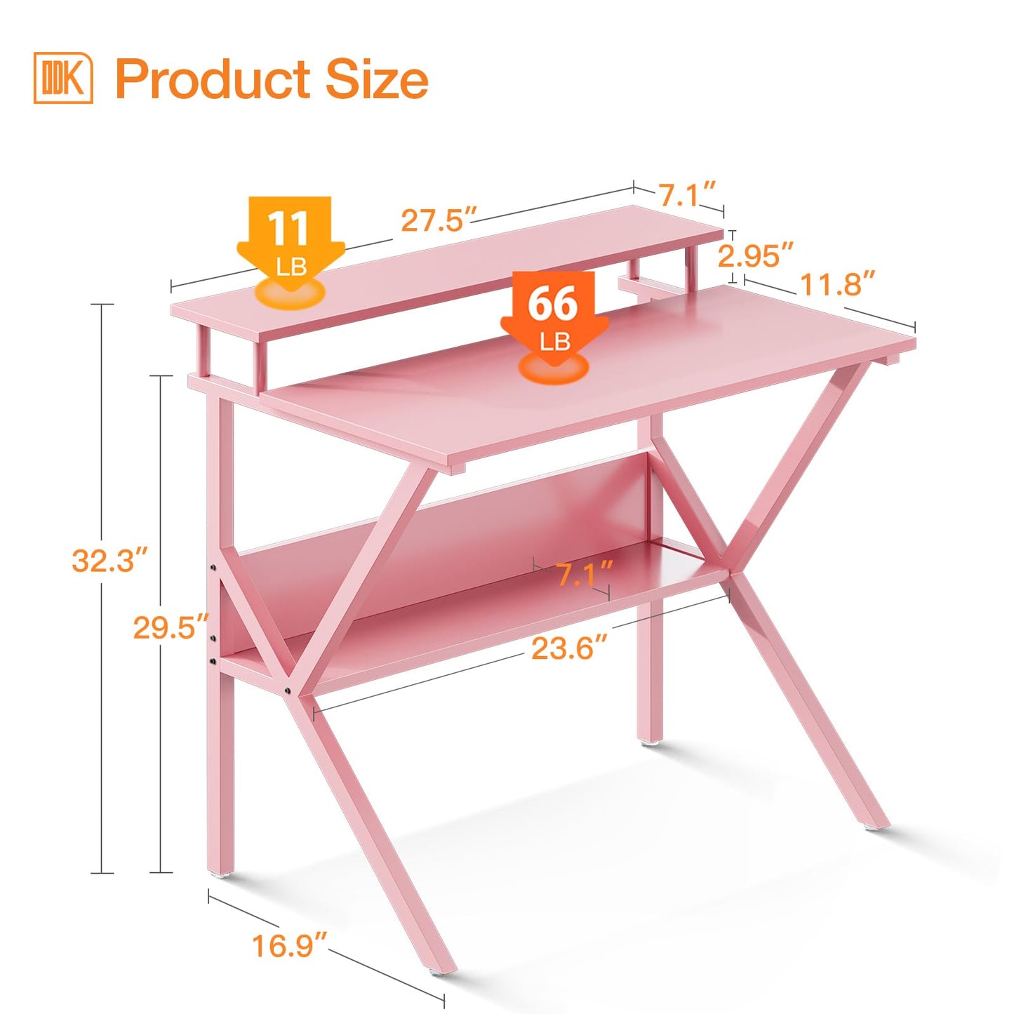 ODK Small Desk, 27.5 Inch Small Computer Desk for Small Spaces