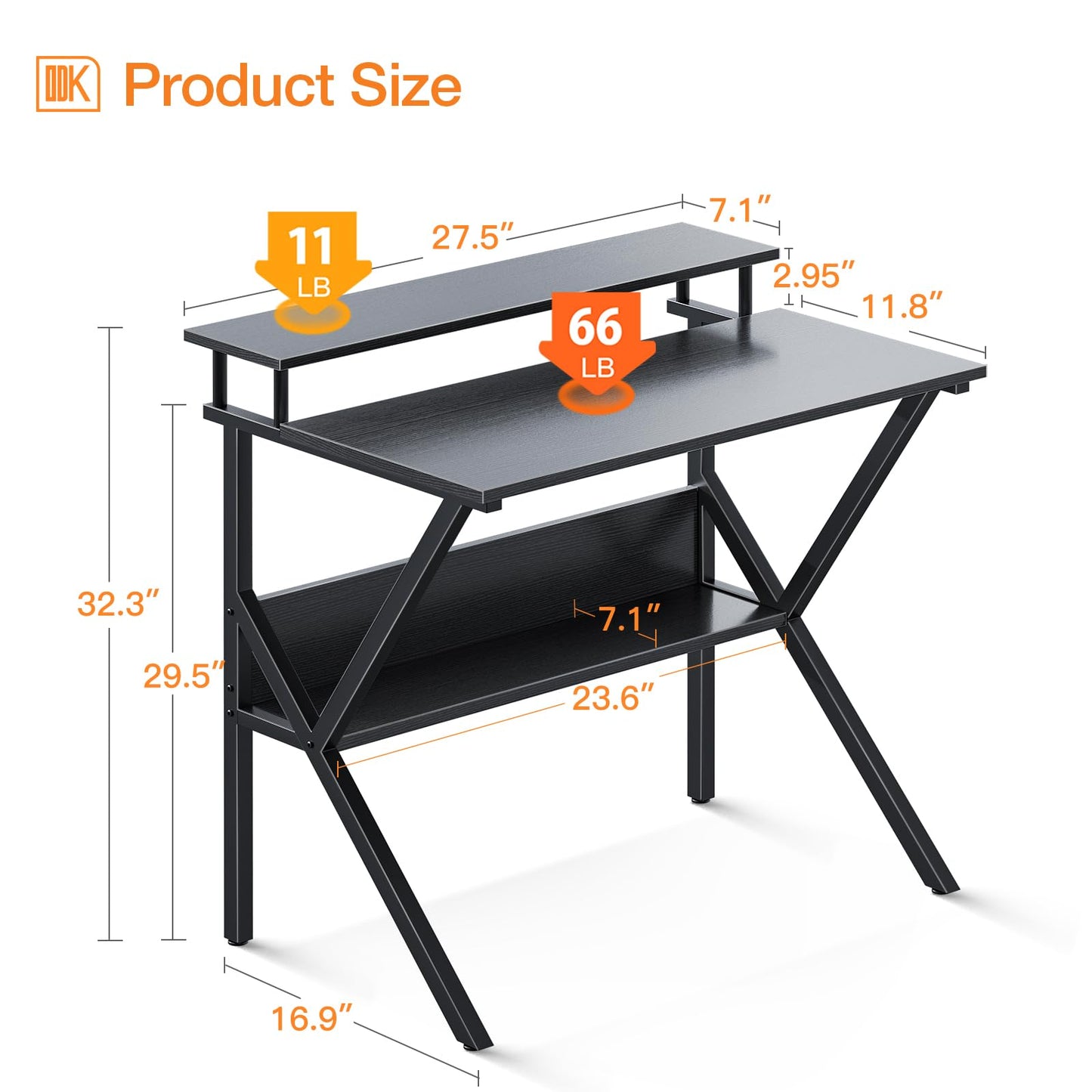 ODK Small Desk, 27.5 Inch Small Computer Desk for Small Spaces