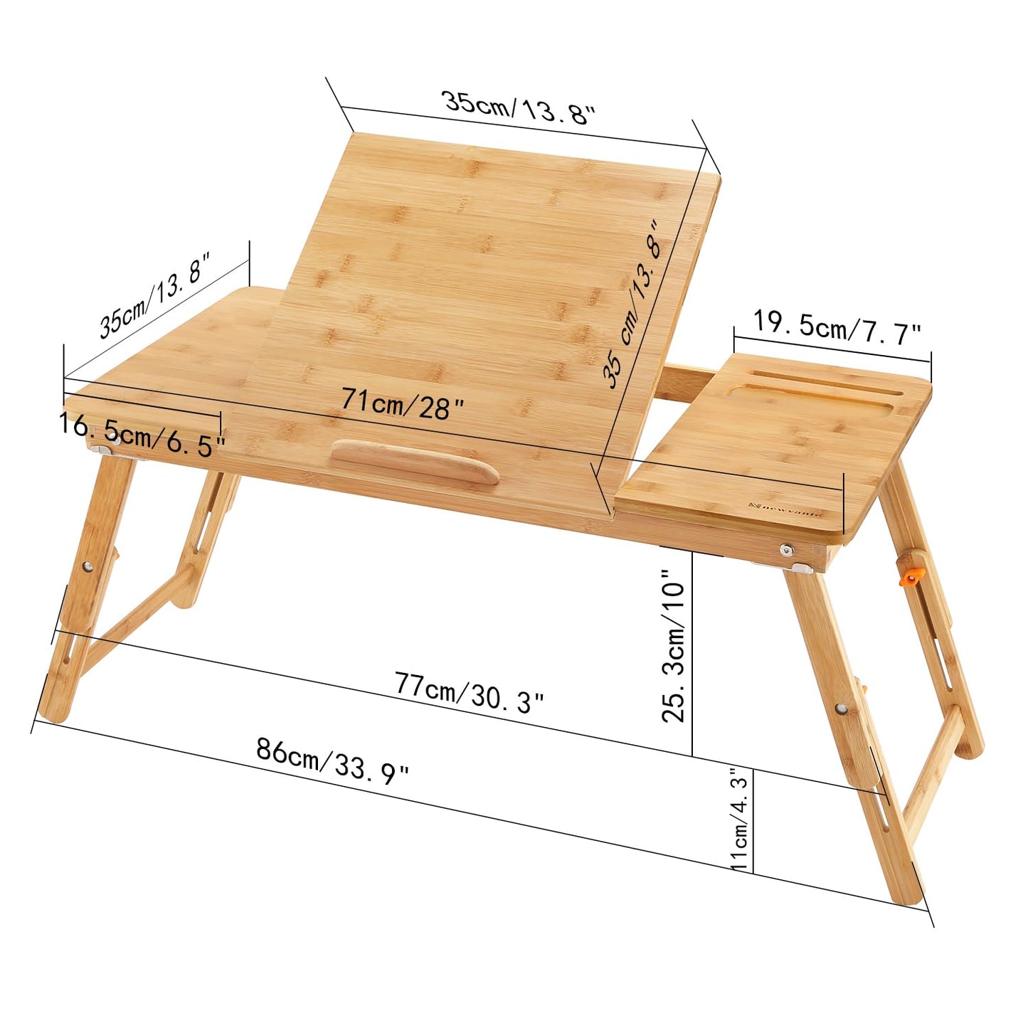 Laptop Desk Nnewvante Bamboo Laptop Table Adjustable Lap Tray Bed Serving Tray Breakfast Table Foldable Coffee Tea