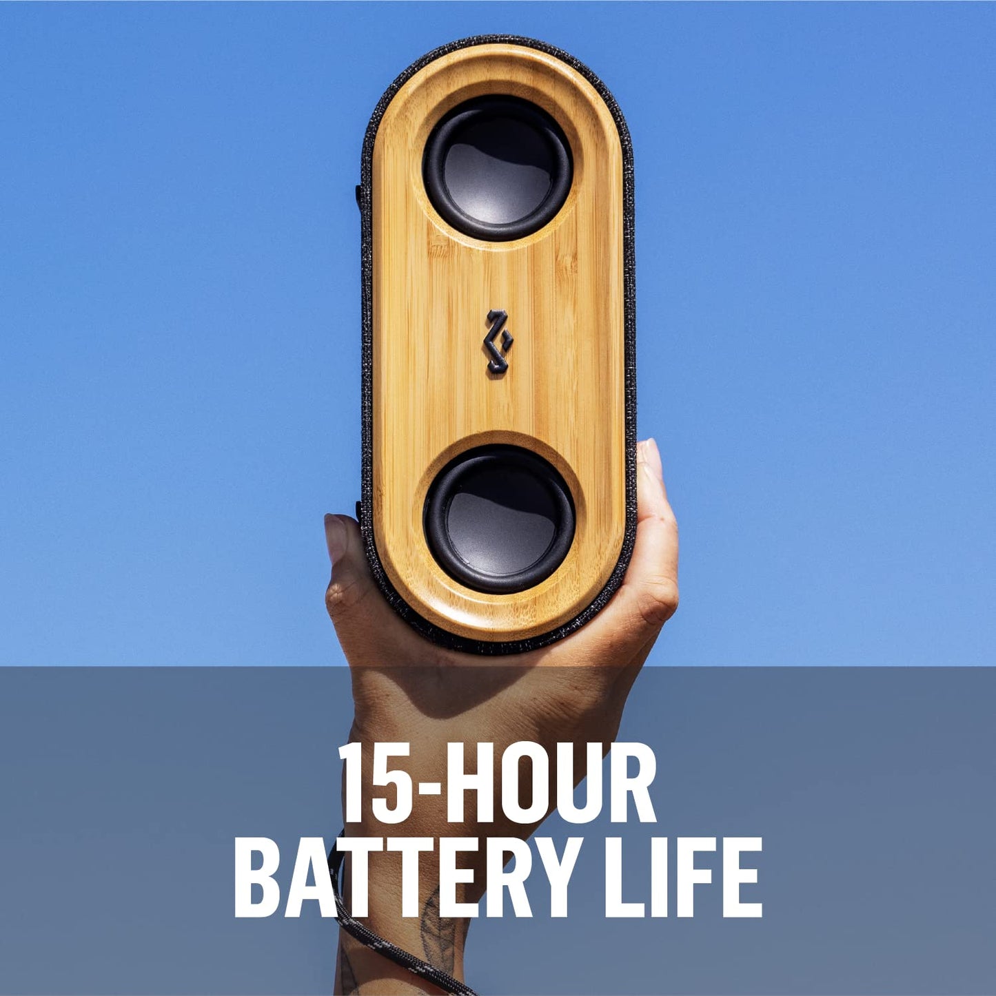 House of Marley Get Together 2: Portable Speaker with Wireless Bluetooth Connectivity, 20 Hours of Playtime and Sustainable Materials, IP65 Dust and Water Resistance, Signature Black