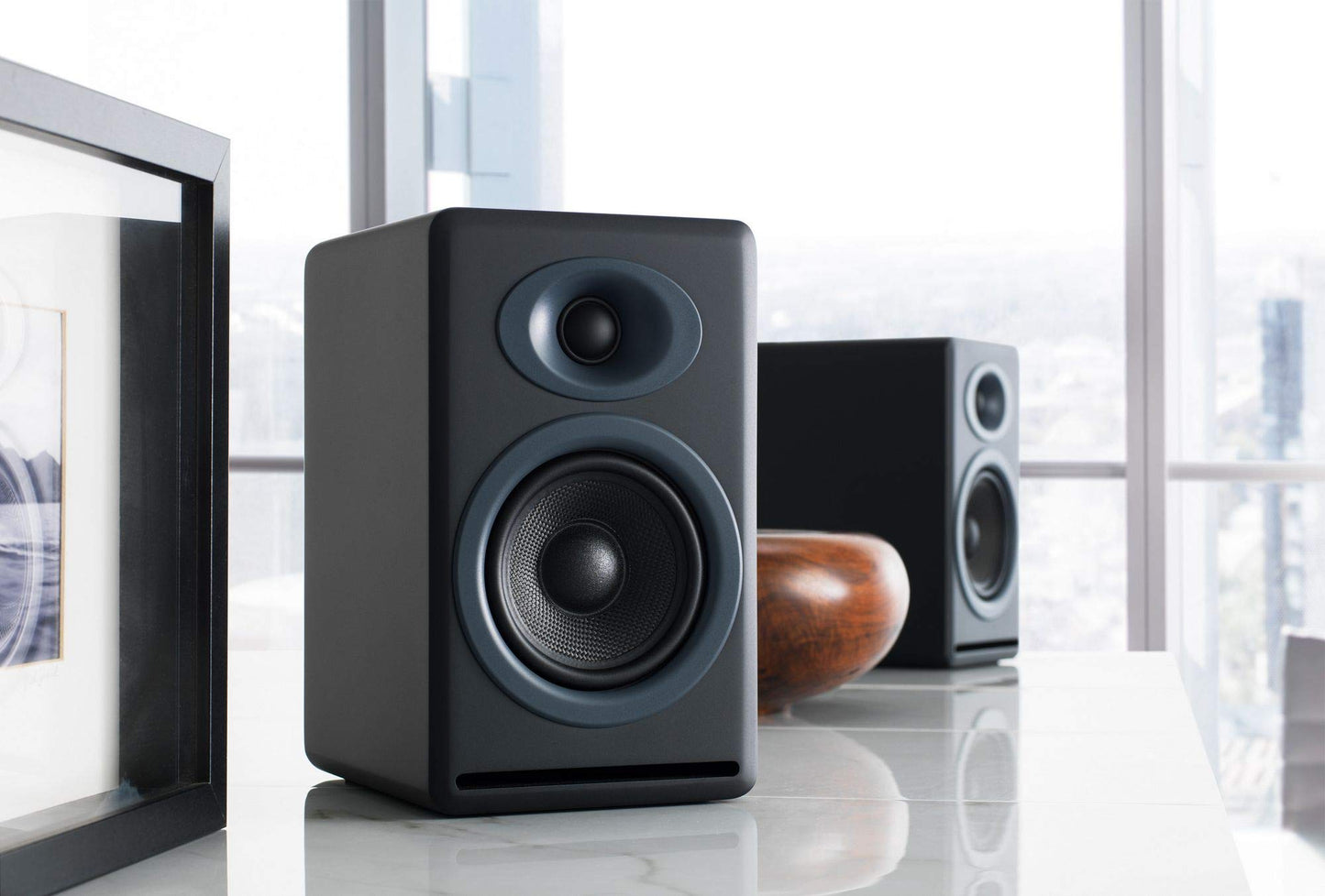 Audioengine P4 Passive Bookshelf Speakers | Home Stereo High-Performing 2-Way Desktop Speakers (Bamboo)