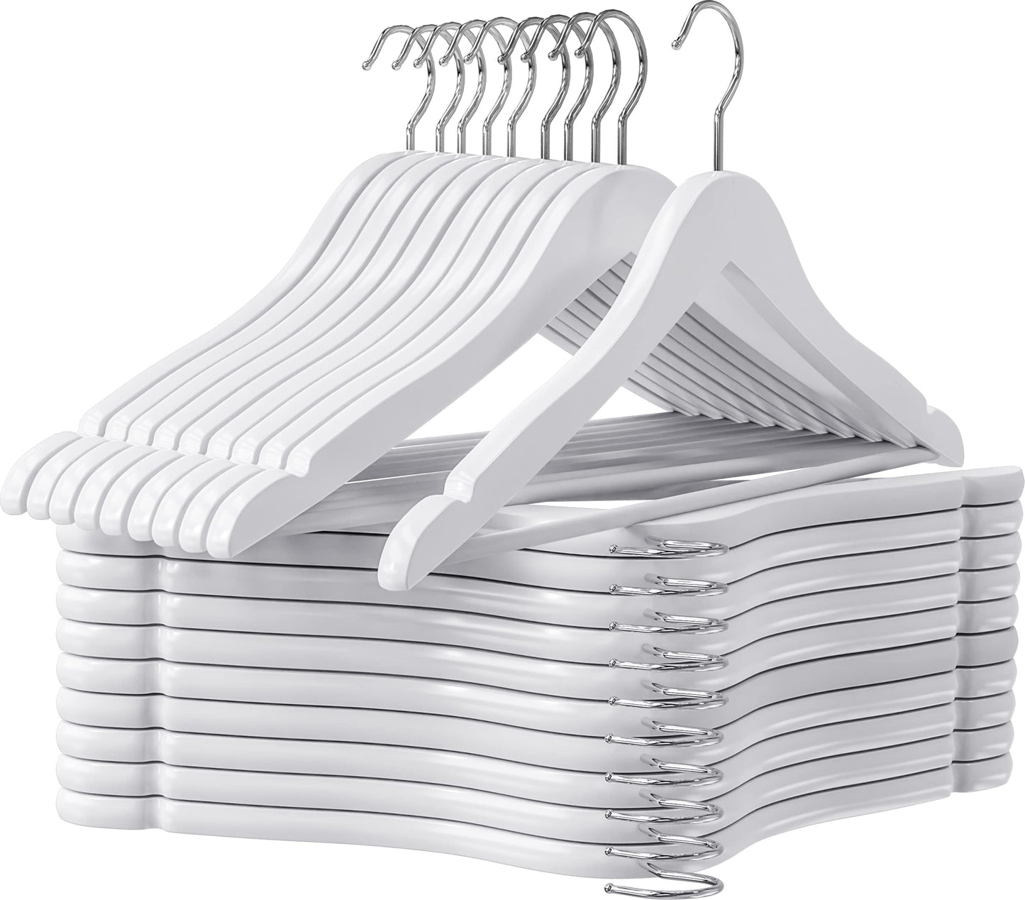 Utopia Home Premium Wooden Hangers 30 Pack - Durable & Slim Coat Hanger - Suit Hangers with 360-Degree Rotatable Hook - Wood Hangers