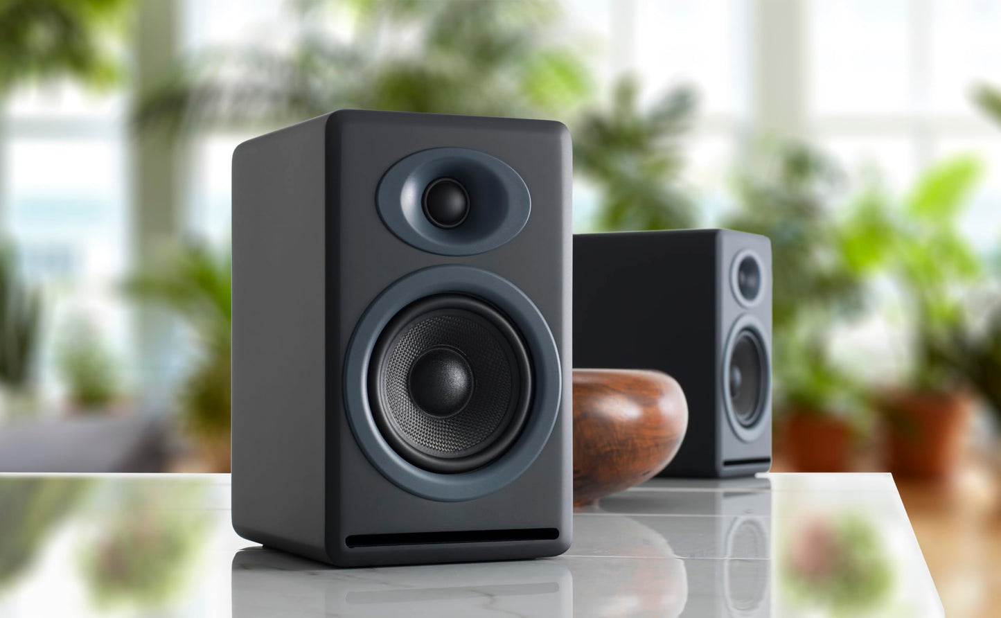 Audioengine P4 Passive Bookshelf Speakers | Home Stereo High-Performing 2-Way Desktop Speakers (Bamboo)