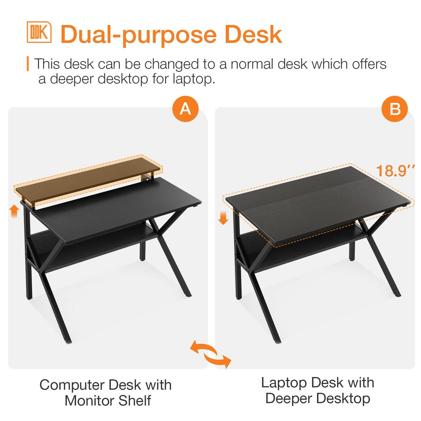 ODK Small Desk, 27.5 Inch Small Computer Desk for Small Spaces