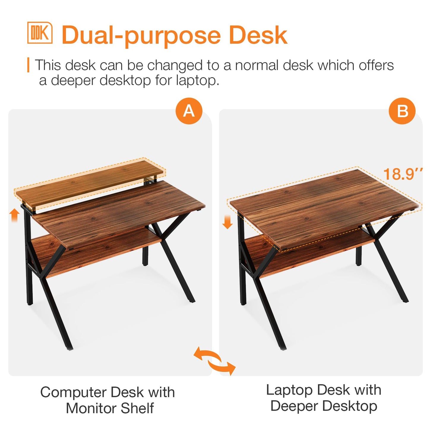 ODK Small Desk, 27.5 Inch Small Computer Desk for Small Spaces