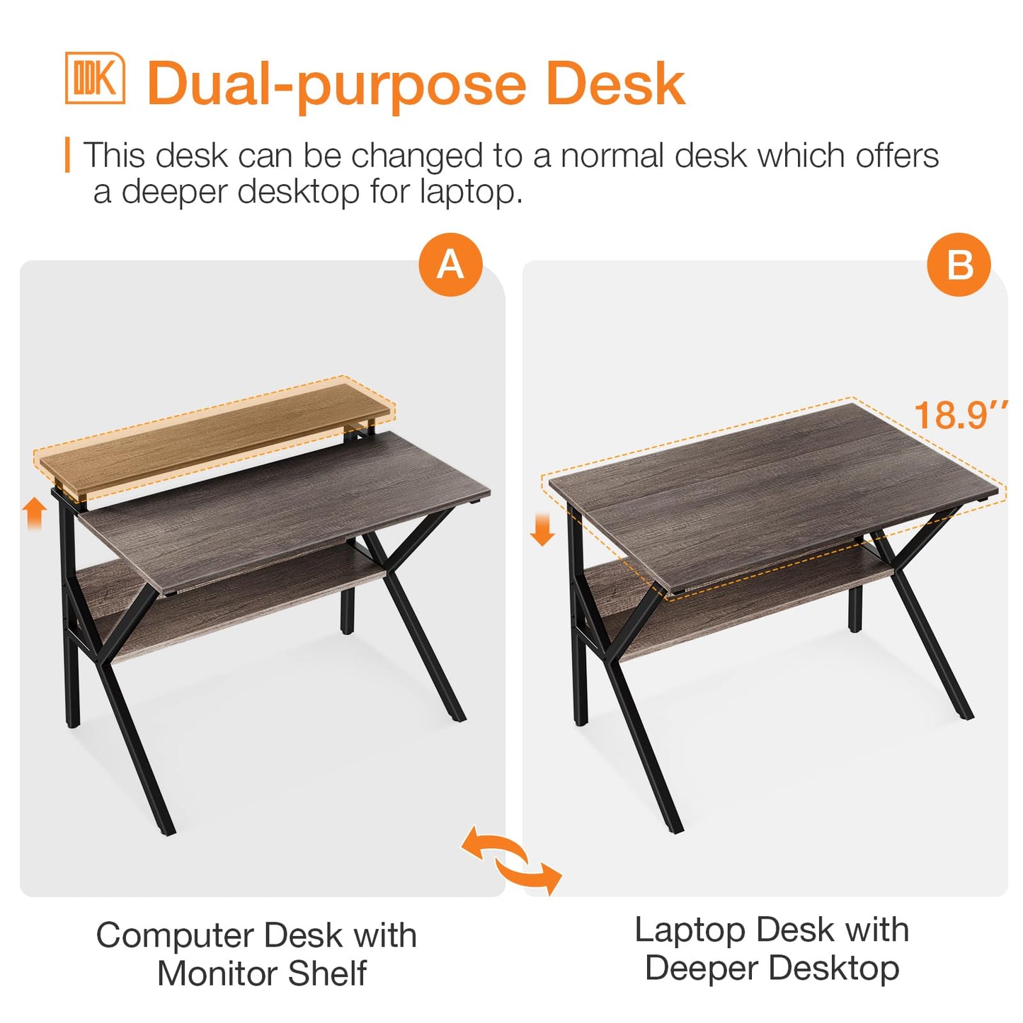 ODK Small Desk, 27.5 Inch Small Computer Desk for Small Spaces