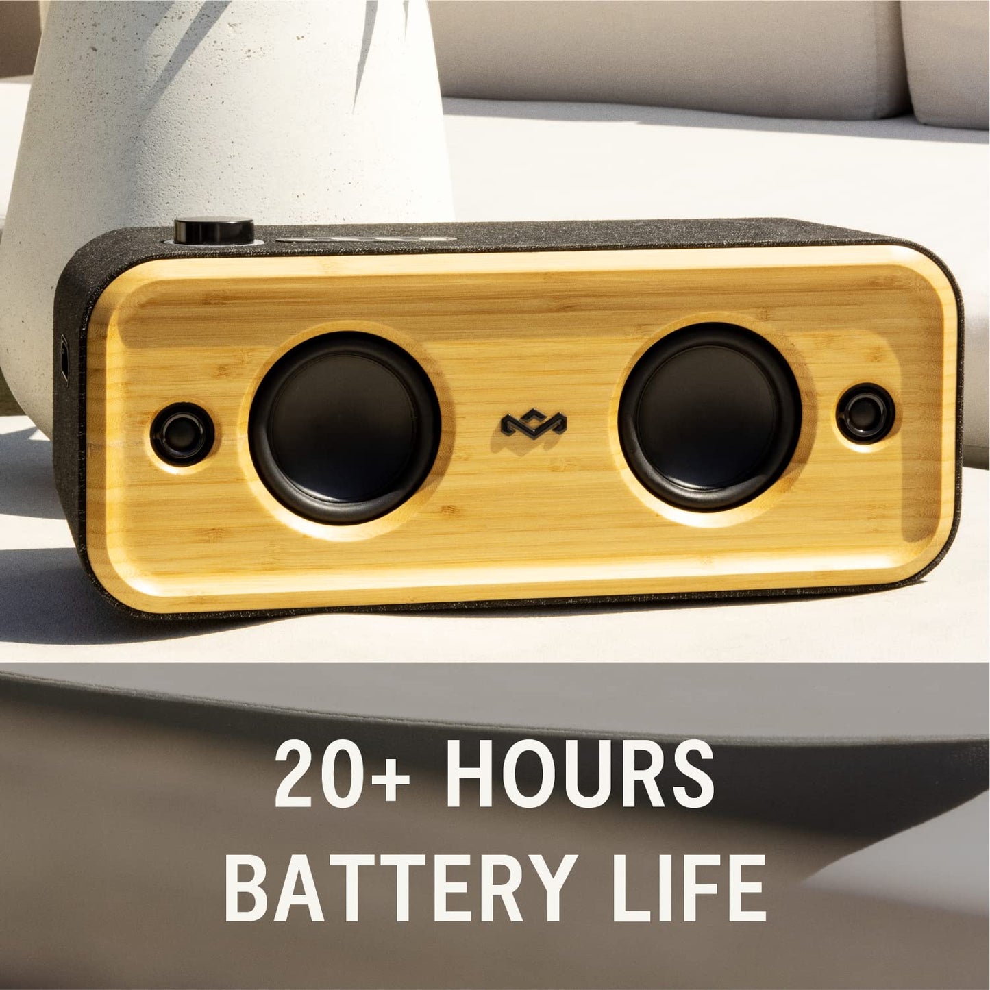 House of Marley Get Together 2: Portable Speaker with Wireless Bluetooth Connectivity, 20 Hours of Playtime and Sustainable Materials, IP65 Dust and Water Resistance, Signature Black