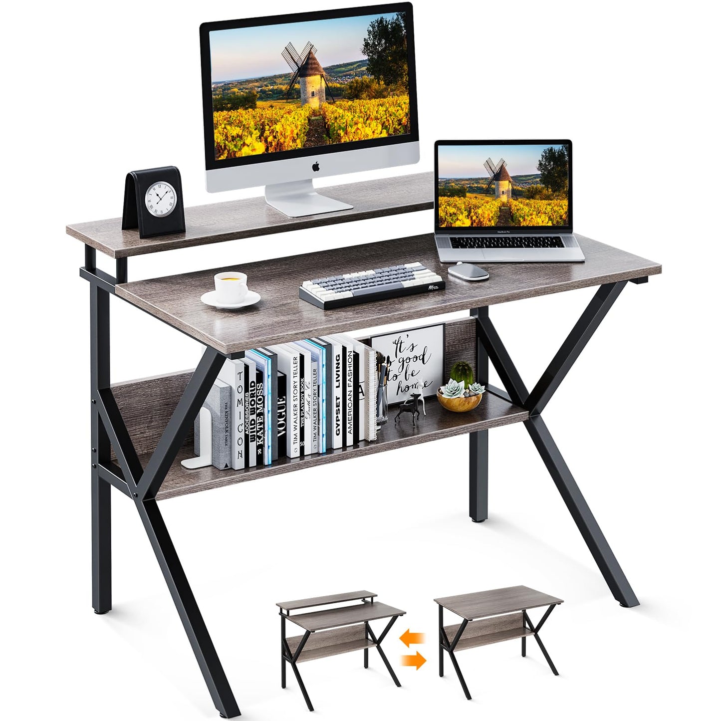 ODK Small Desk, 27.5 Inch Small Computer Desk for Small Spaces