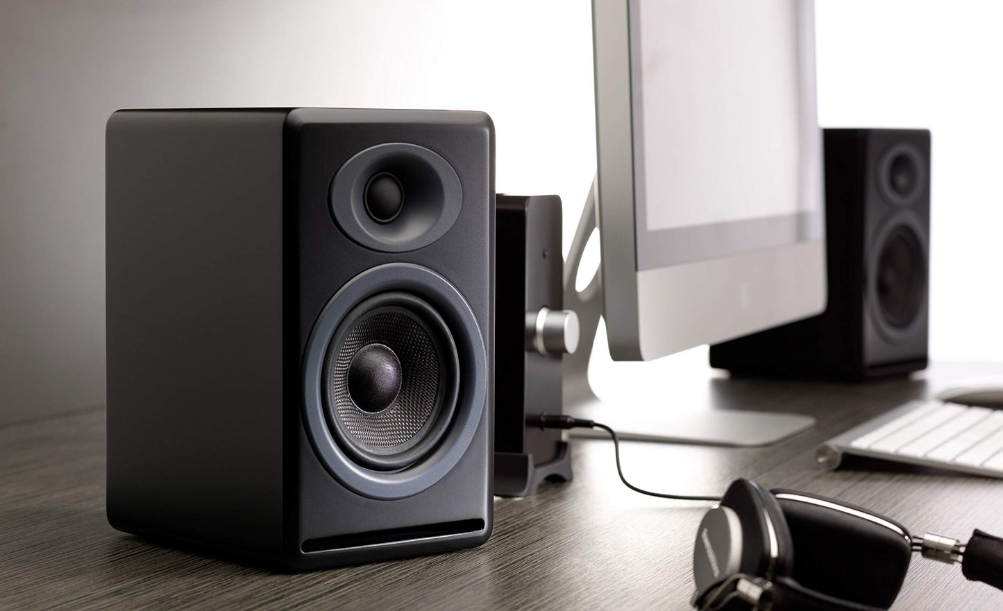 Audioengine P4 Passive Bookshelf Speakers | Home Stereo High-Performing 2-Way Desktop Speakers (Bamboo)