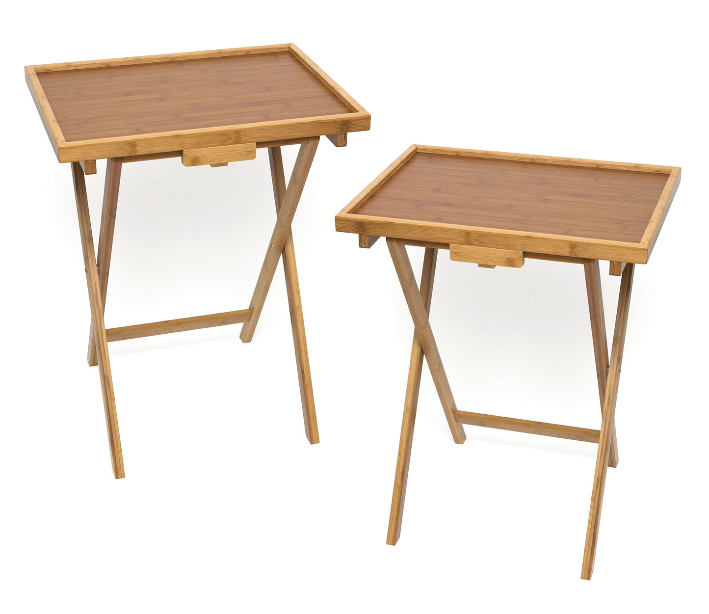 Lipper International Bamboo Wood Lipped Snack Tables, 20" x 15" x 25.5", One Table