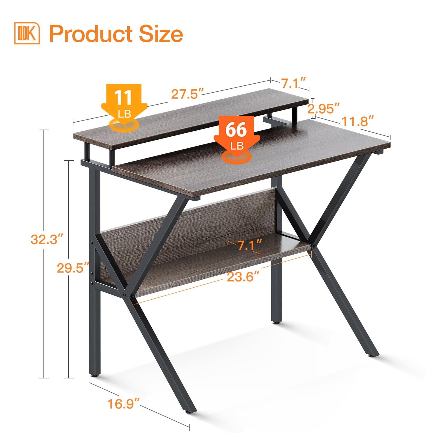 ODK Small Desk, 27.5 Inch Small Computer Desk for Small Spaces