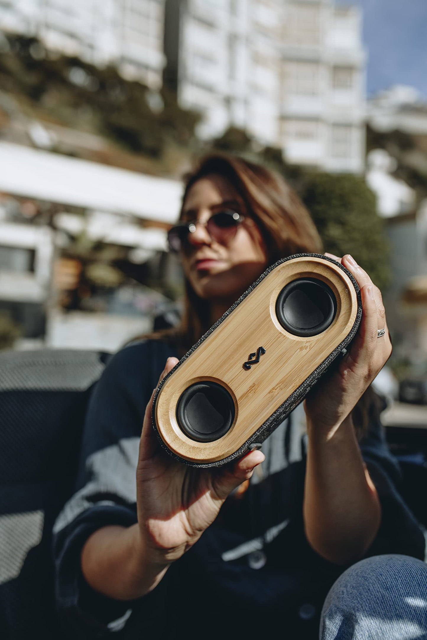 House of Marley Get Together 2: Portable Speaker with Wireless Bluetooth Connectivity, 20 Hours of Playtime and Sustainable Materials, IP65 Dust and Water Resistance, Signature Black