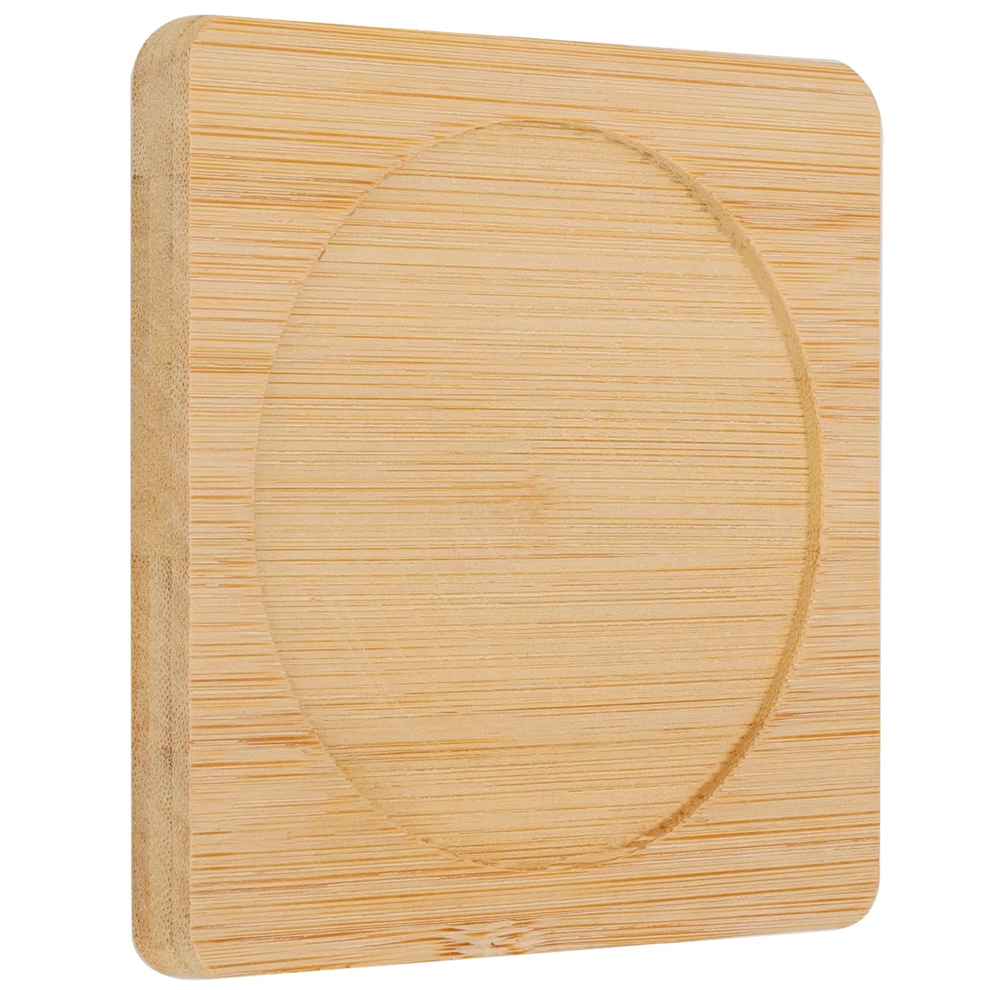 SHEUTSAN 60 PCS 3.7 Inches Natural Bamboo Coasters, Square Bamboo Wood Coasters, Square Bamboo Tray Saucer for Drinks, Crafts, Succulents