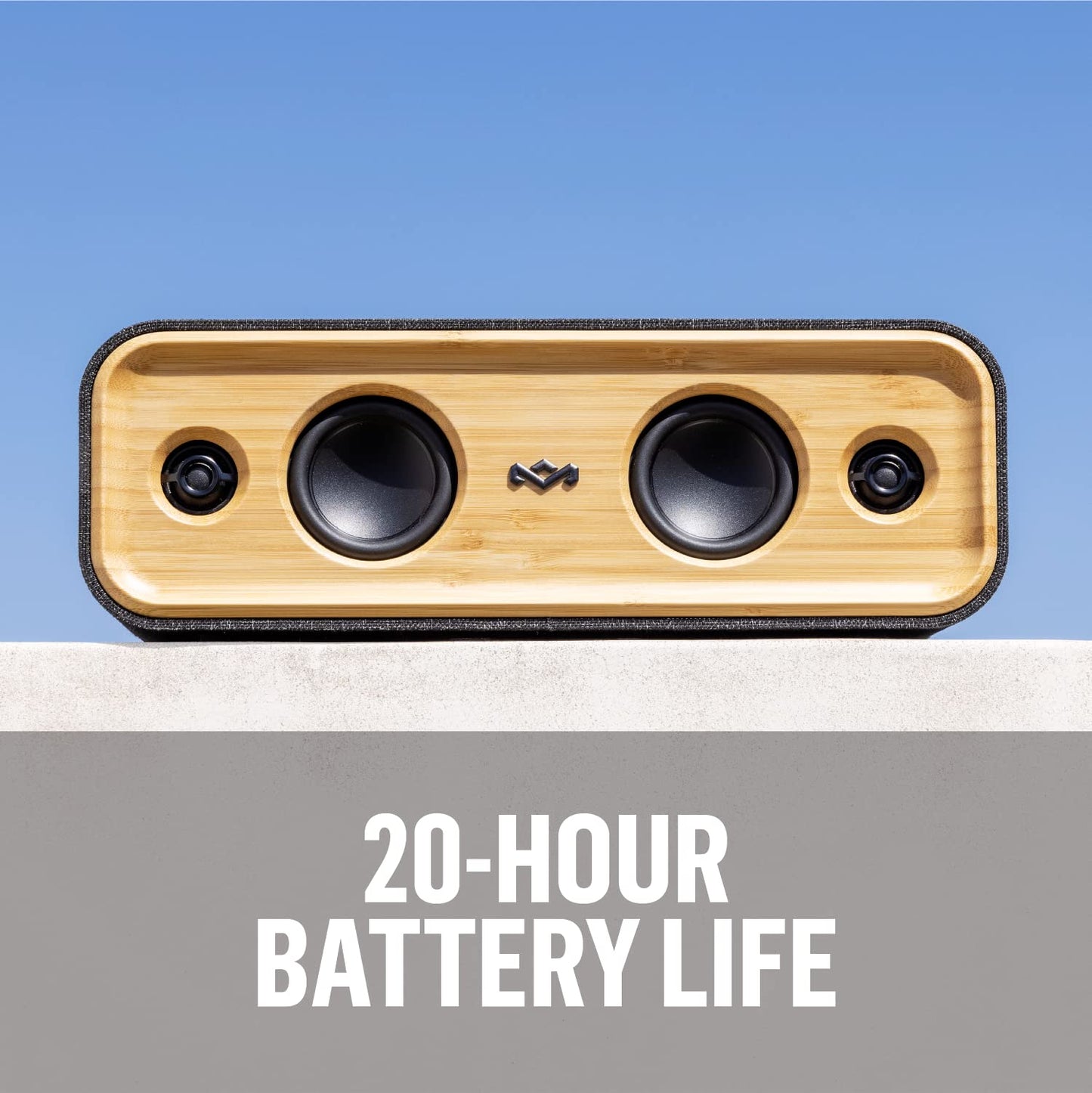 House of Marley Get Together 2: Portable Speaker with Wireless Bluetooth Connectivity, 20 Hours of Playtime and Sustainable Materials, IP65 Dust and Water Resistance, Signature Black