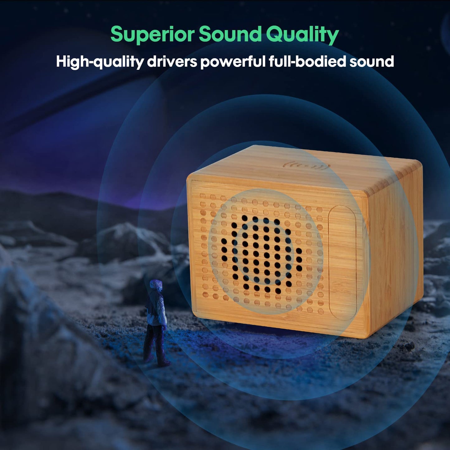 Bluetooth Speaker with 10W Fast Wireless Charger，12-Hour Playtime，Handmade and Small Portable Speakers Wireless for iPhone ipad Android Smart Devices