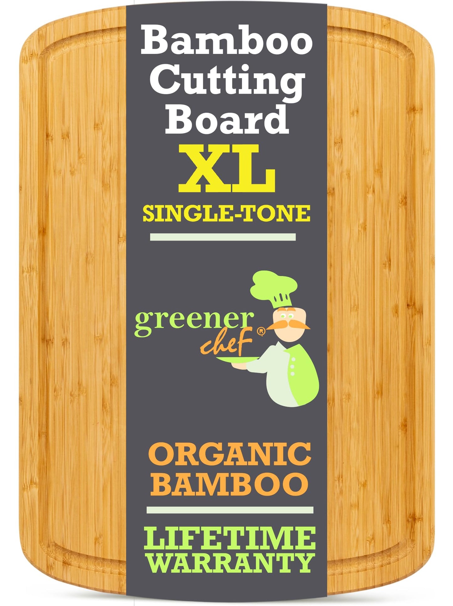 GREENER CHEF 18 Inch Extra Large Bamboo Cutting Board with Lifetime Replacements - Wood XL Cutting Boards for Kitchen