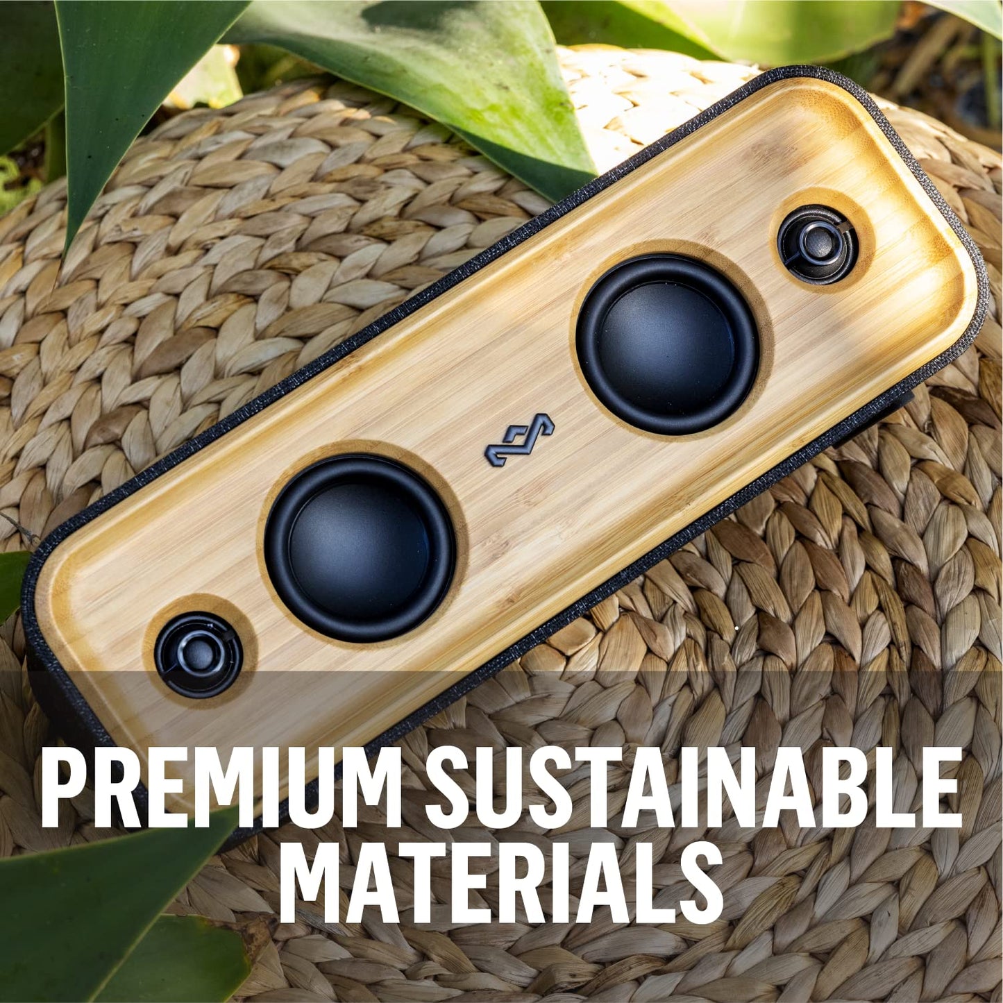 House of Marley Get Together 2: Portable Speaker with Wireless Bluetooth Connectivity, 20 Hours of Playtime and Sustainable Materials, IP65 Dust and Water Resistance, Signature Black