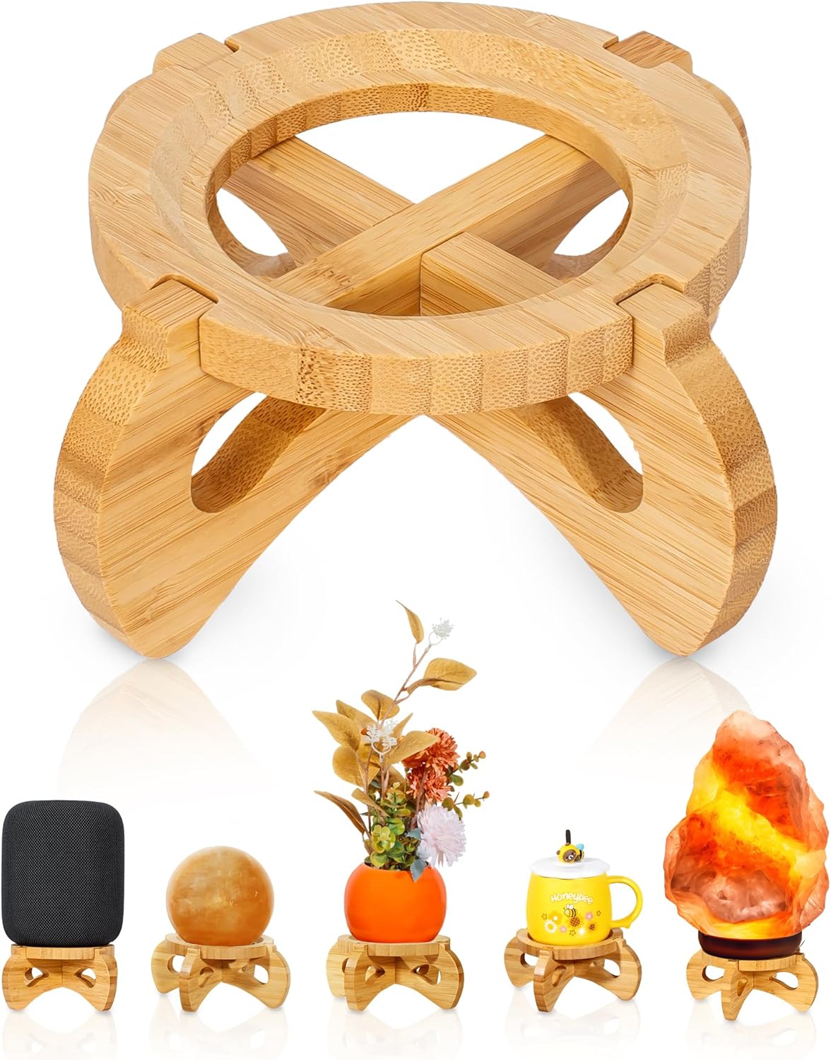 Bamboo Stand for Homepod mini, Homepod 2nd/1st gen, Desktop Speaker Stand for Echo Spot (2024)