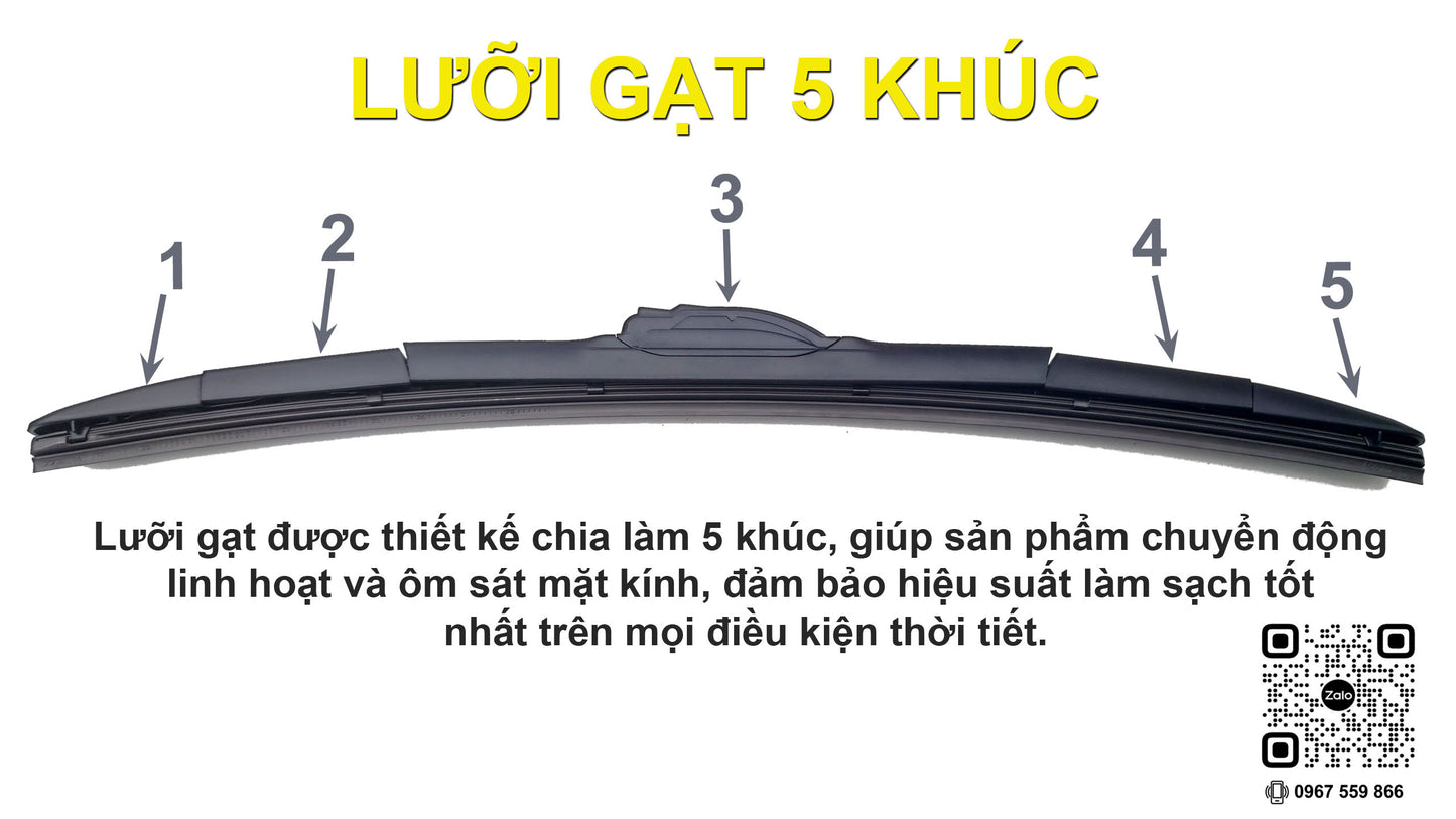 Lưỡi Gạt Mưa Ô Tô Đa Năng 5 Khúc (VK5) (Bán Theo Cặp)